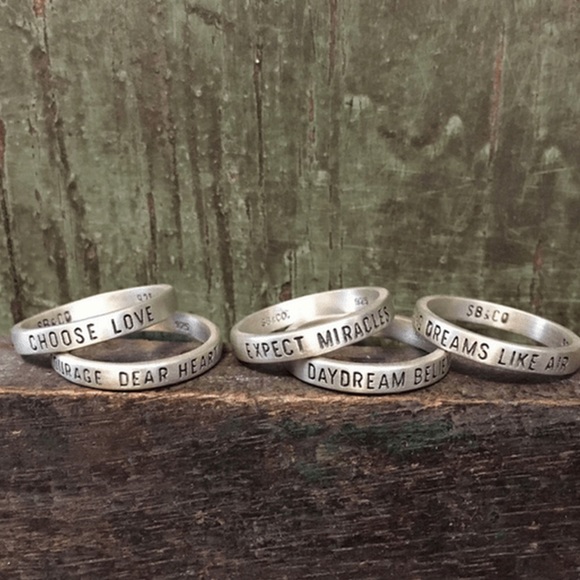 Sugarboo & CO 925 Sterling Silver Stackable “Breathing Dreams Like Air” Ring - Picture 9 of 11